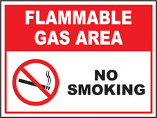 SAFETY SIGN (SAV) | Prohibition - Flammable Gas Area No Smoking